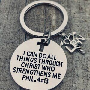 Nurse Keychain, I Can Do All Things Through Christ - LPN